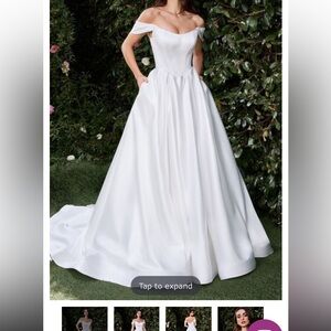 Elegant Off-Shoulder White Gown